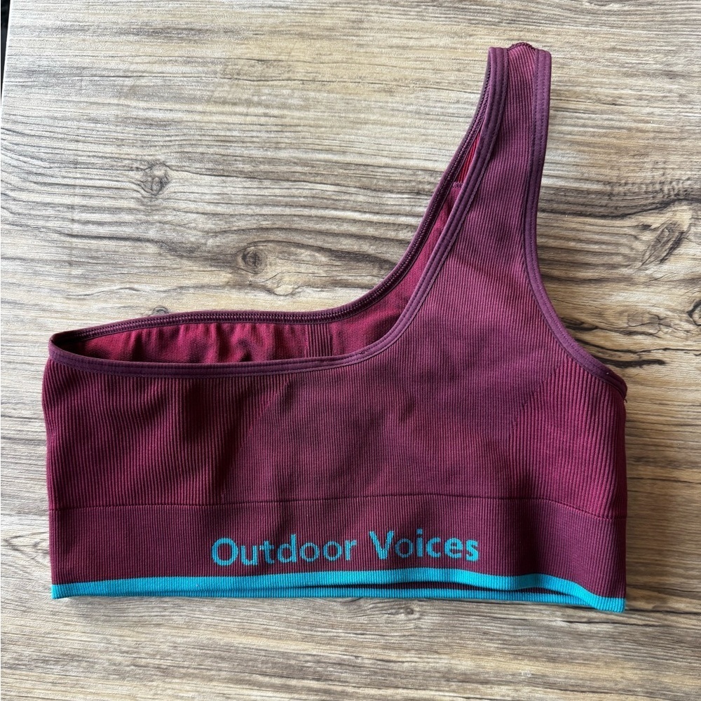 Outdoor Voices Seamless Rib One Shoulder Bra Size M - Picture 3 of 5